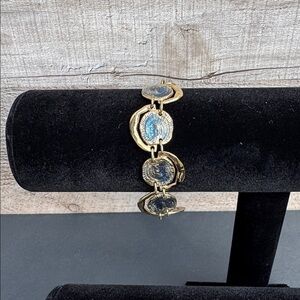 Elegant Gold and Blue Bracelet